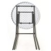 Folding table round Ø 80cm: White Tabletop & Black Steel Frame, Height 110cm #5
