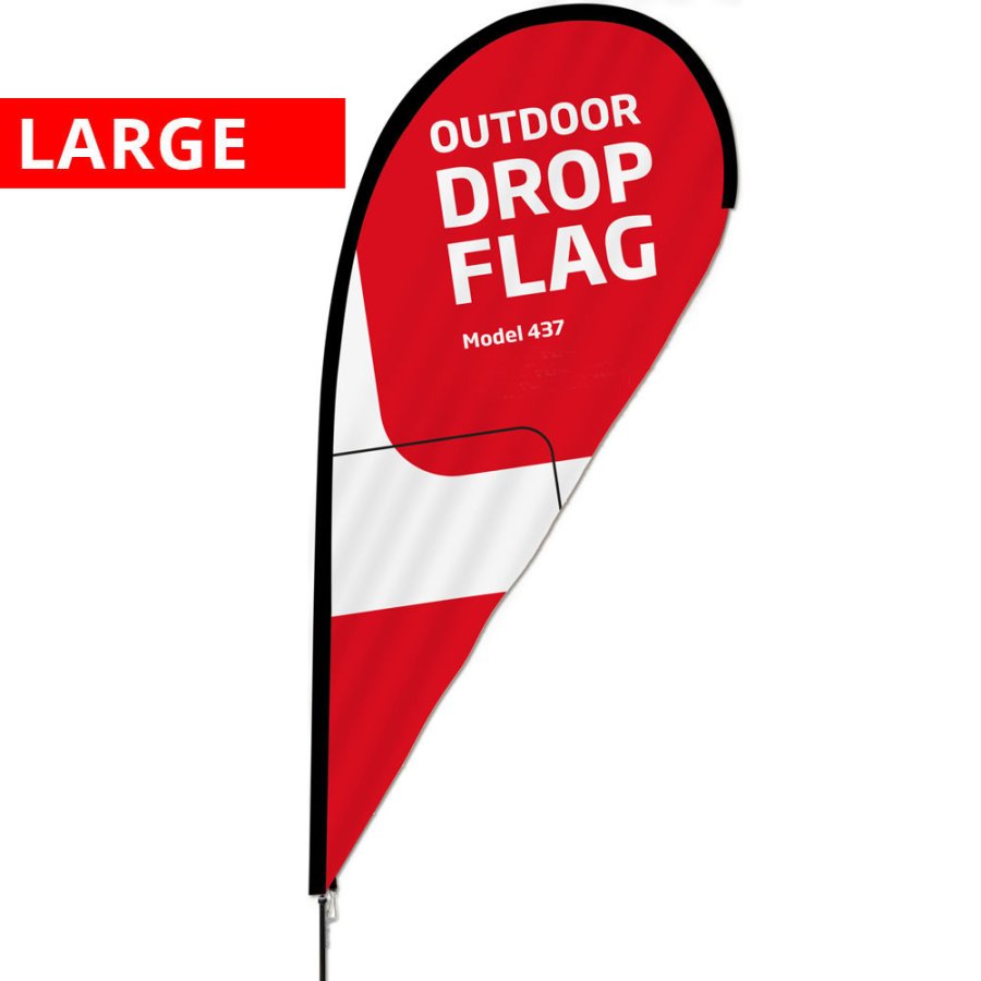 Outdoor Drop Flag, black pole, Large #1