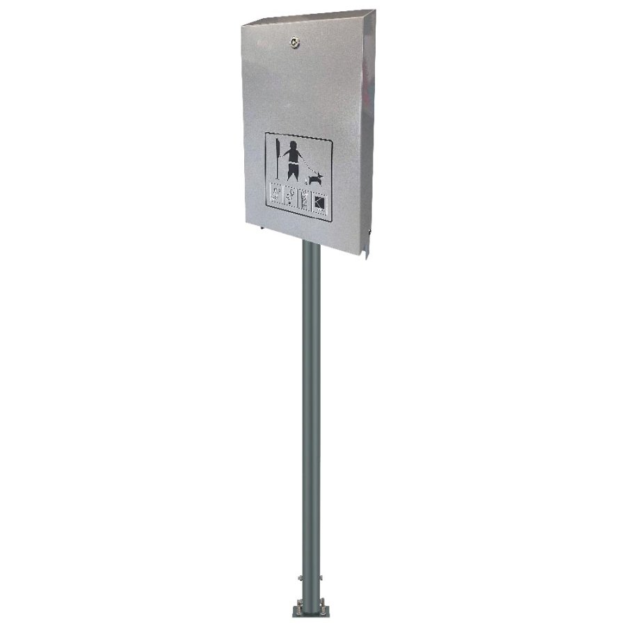 Eco Dispenser, silver with print, for dog bags and 145 cm pole #1