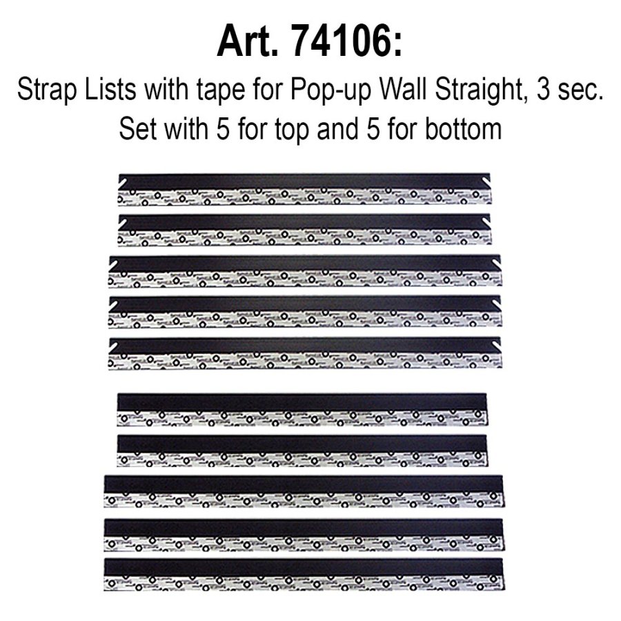 5 Top and 5 bottom Complete Strap set for POP-UP WALL Straight 3x3 with clips #1