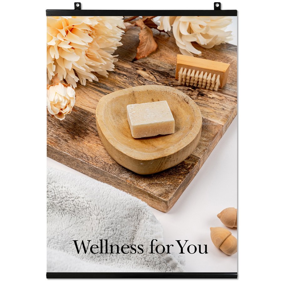 Poster hangers in black with hanging eyelets - Set of 2, 100 cm