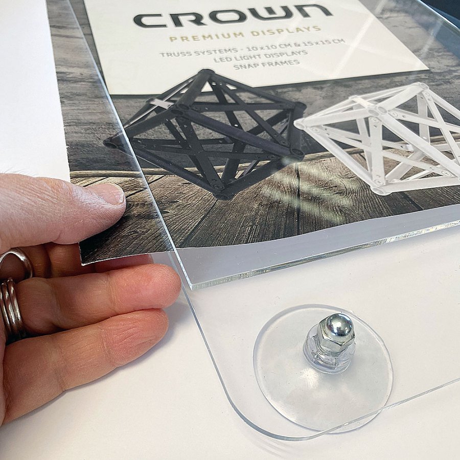 Window Frame with suction cups, horizontal A4 acrylic