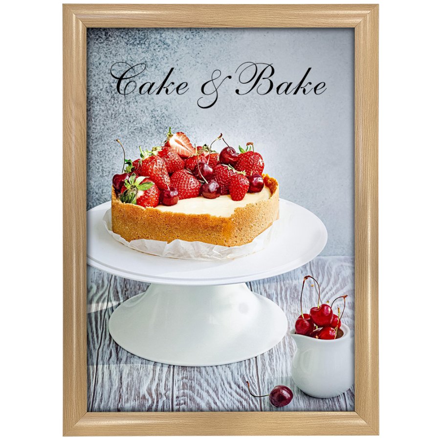 Alu Snap Frame 25mm, A4 - Light Wood Finish