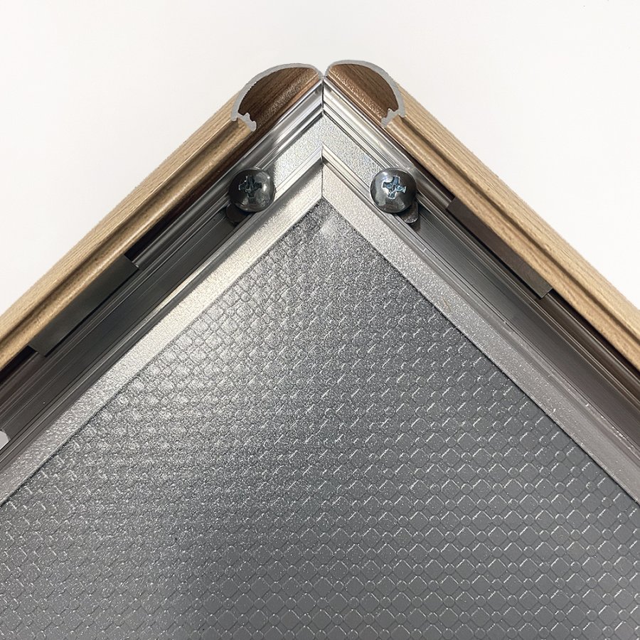 Alu Snap Frame 25 mm A1 in Light Wood Look - Perfect for Presentations