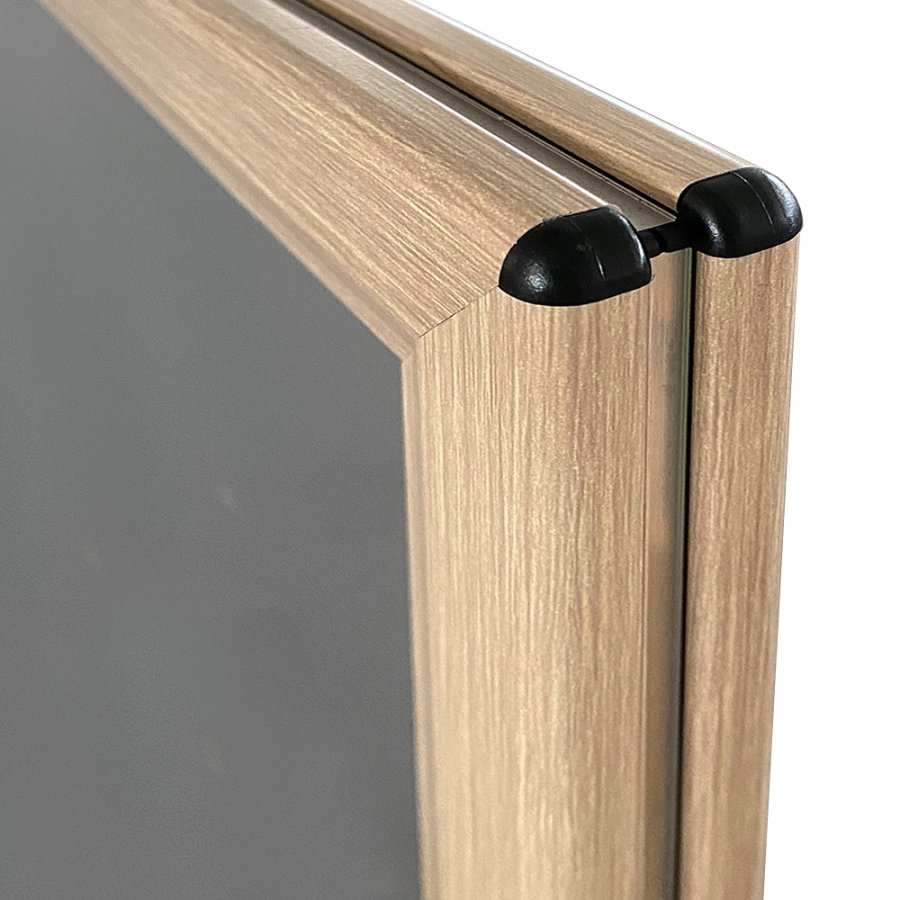 Weather-resistant Wind-Pro Pavement Sign in Black/Light Wood - Size A1