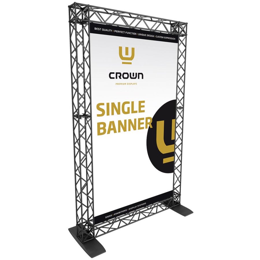 Crown Truss Single Banner, 10 x 10 cm, black exhibition wall