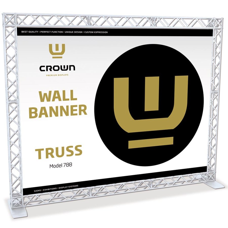 Crown Truss Wall Banner, 10 x 10 cm, white exhibition wall