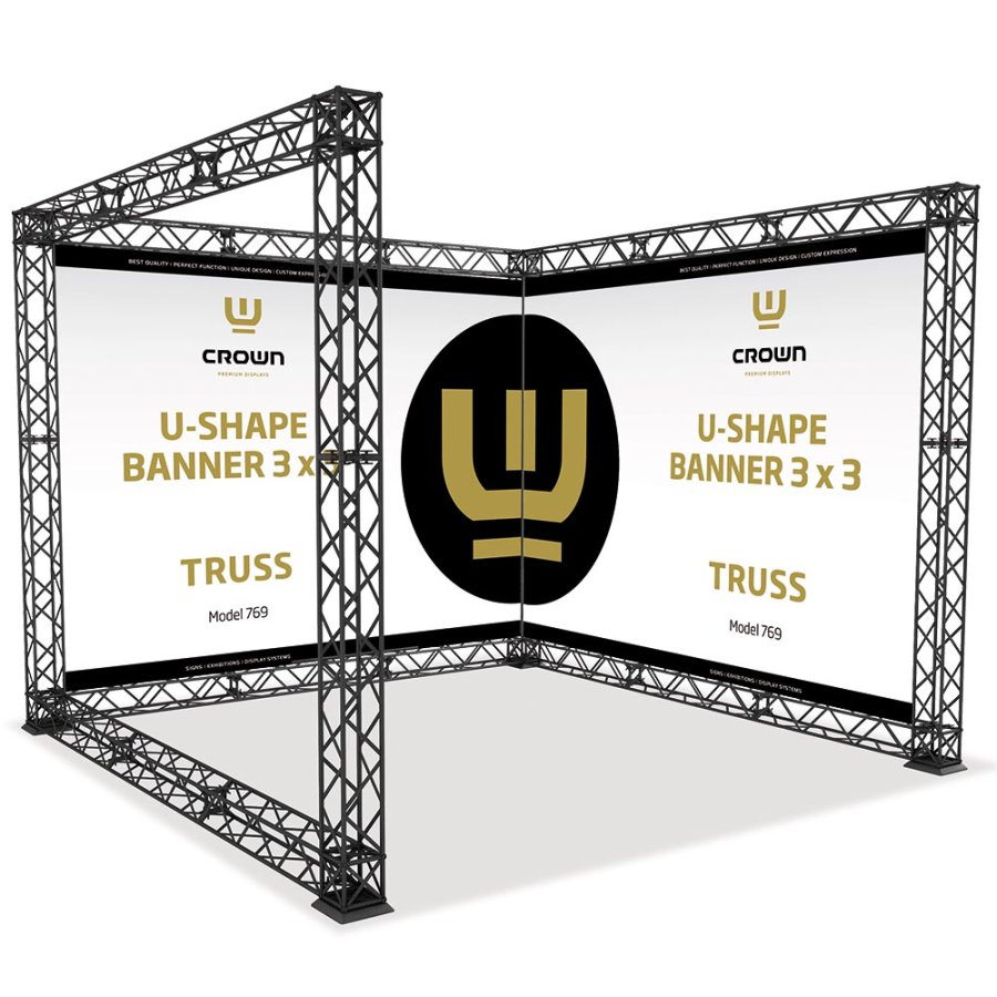 Crown Truss U-Shape 3 x 3 m, 10 x 10 cm, black