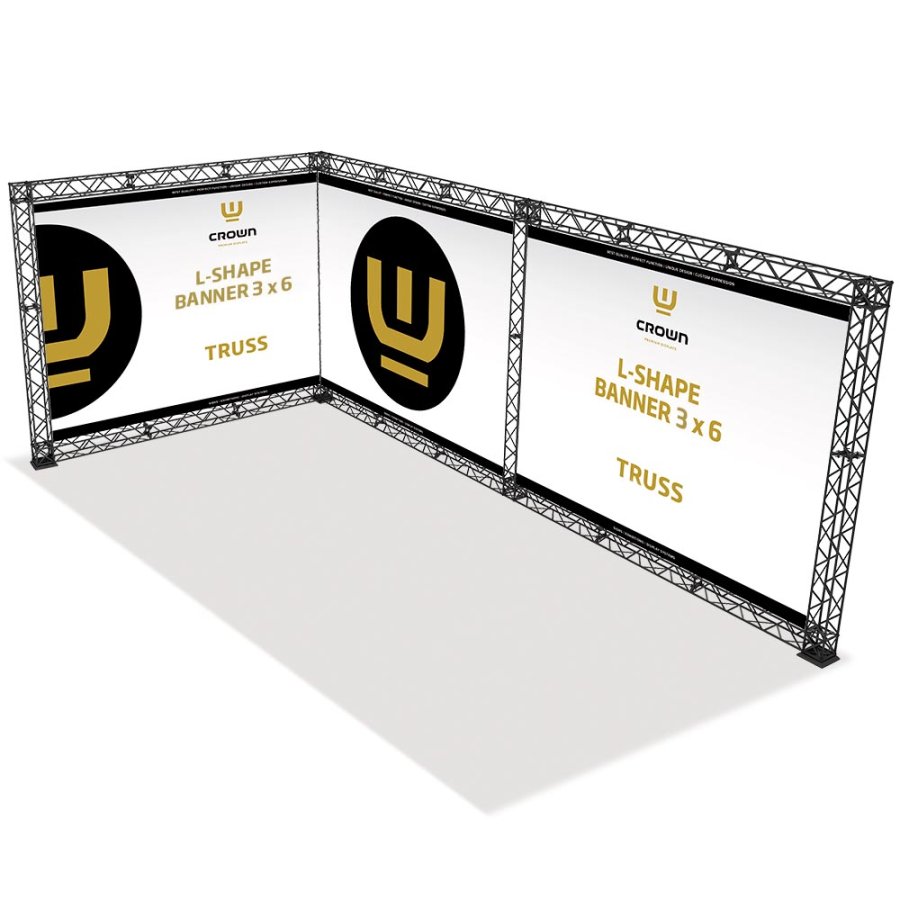 Crown Truss L-Shape 3 x 6 m, 10 x 10 cm, black