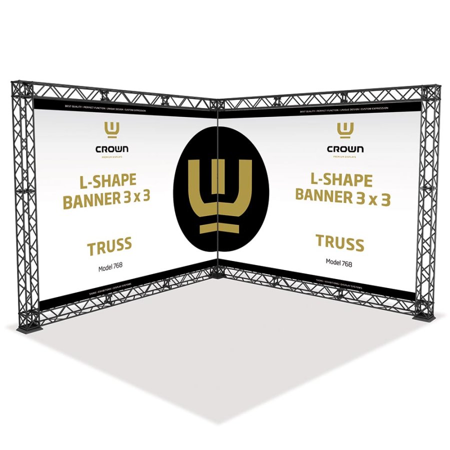 Crown Truss L-Shape 3 x 3 m, 15 x 15 cm, black