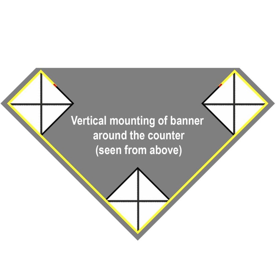 Crown Truss Counter, Triangle, white desk