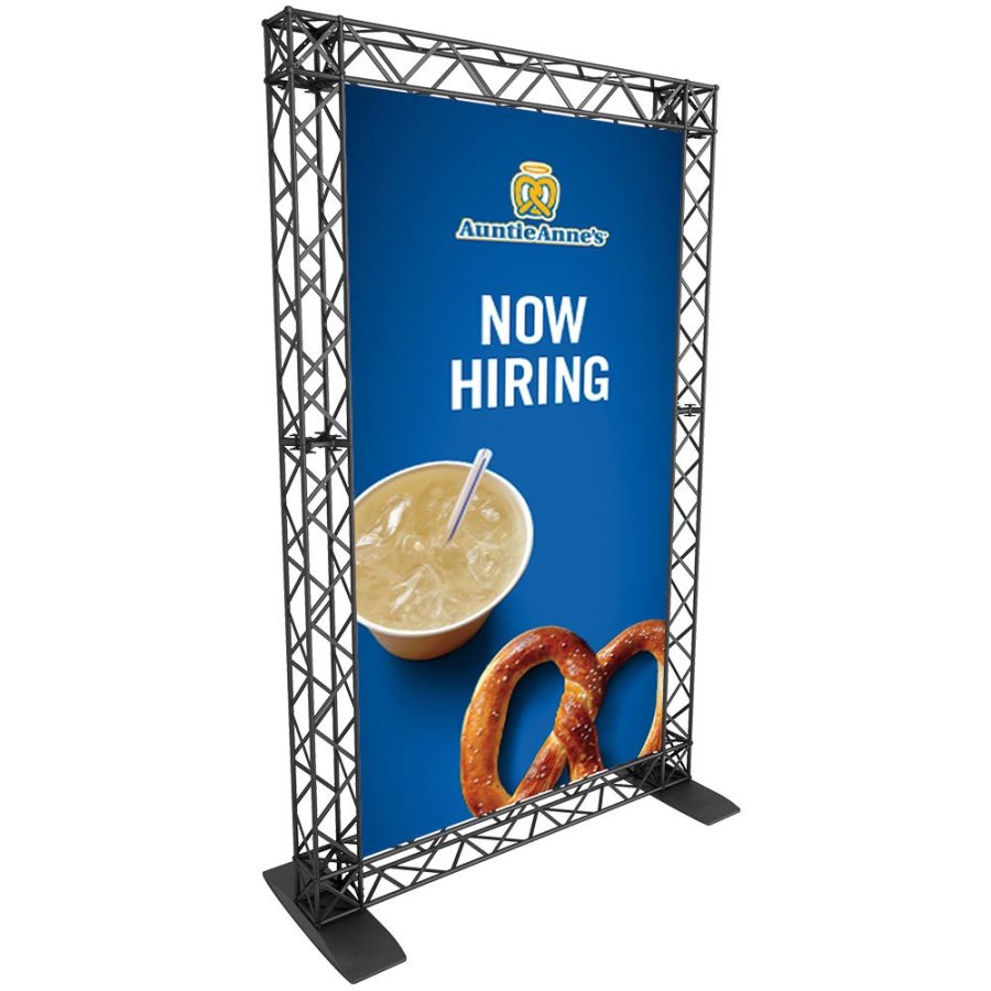 Crown Truss Single Banner, 15 x 15 cm, black exhibition wall