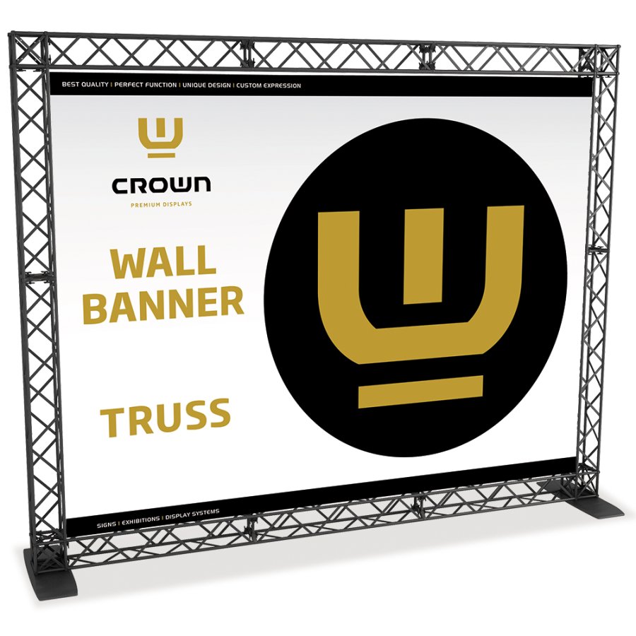 Crown Truss Wall Banner, 15 x 15 cm, black exhibition wall