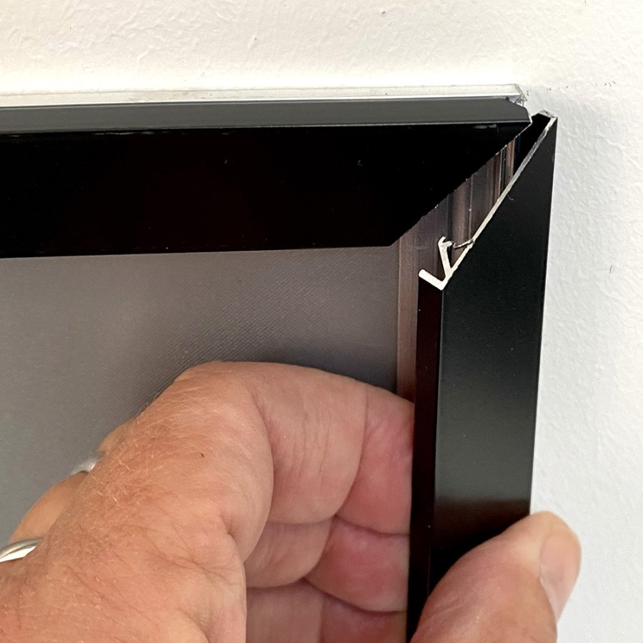 Alu snap frame, black, 20 mm flat profile, 70 x 100 cm
