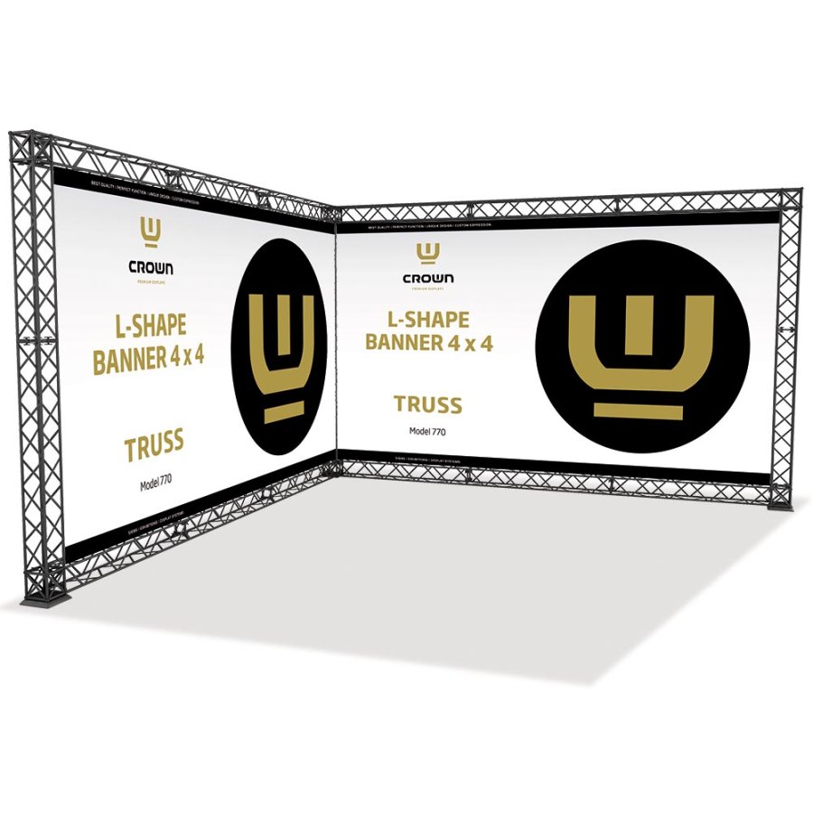 Crown Truss L-Shape 4 x 4 m, 15 x 15 cm, black