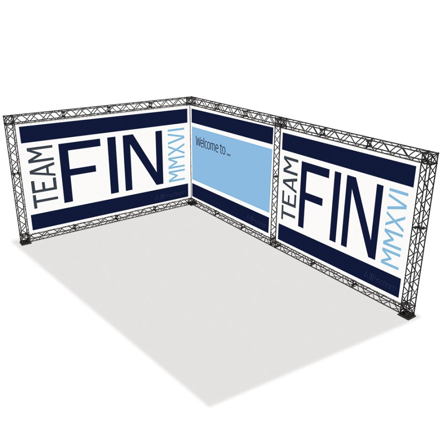 CROWN TRUSS 15 L-shape wall 3 x 3 m, 400 x 600 cm