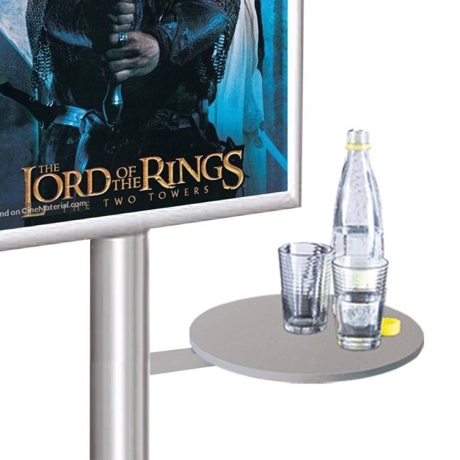 Mini Multi Stand with A4 Snap Frame and round shelf