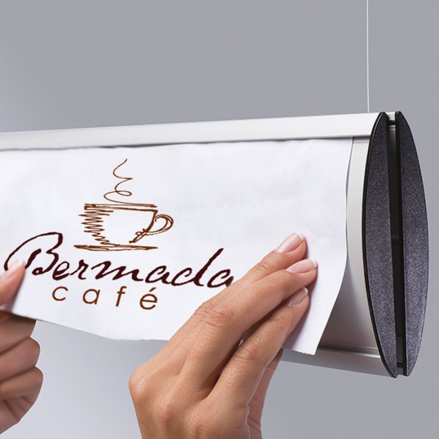 Ceiling Info System, double sided, 2 displays 10,5 x 50 cm