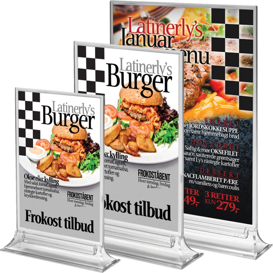 Upright Menuholder, acrylic, A4