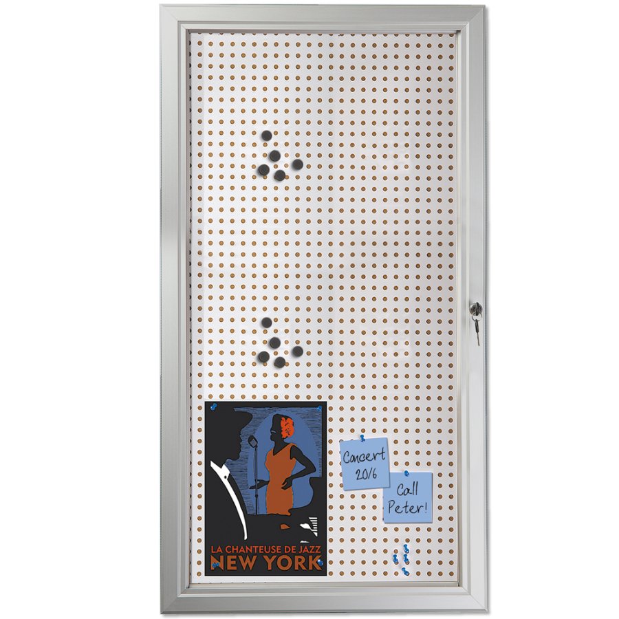 Infobox Combi with lock, 45 mm, 6 x A4, alu/silver