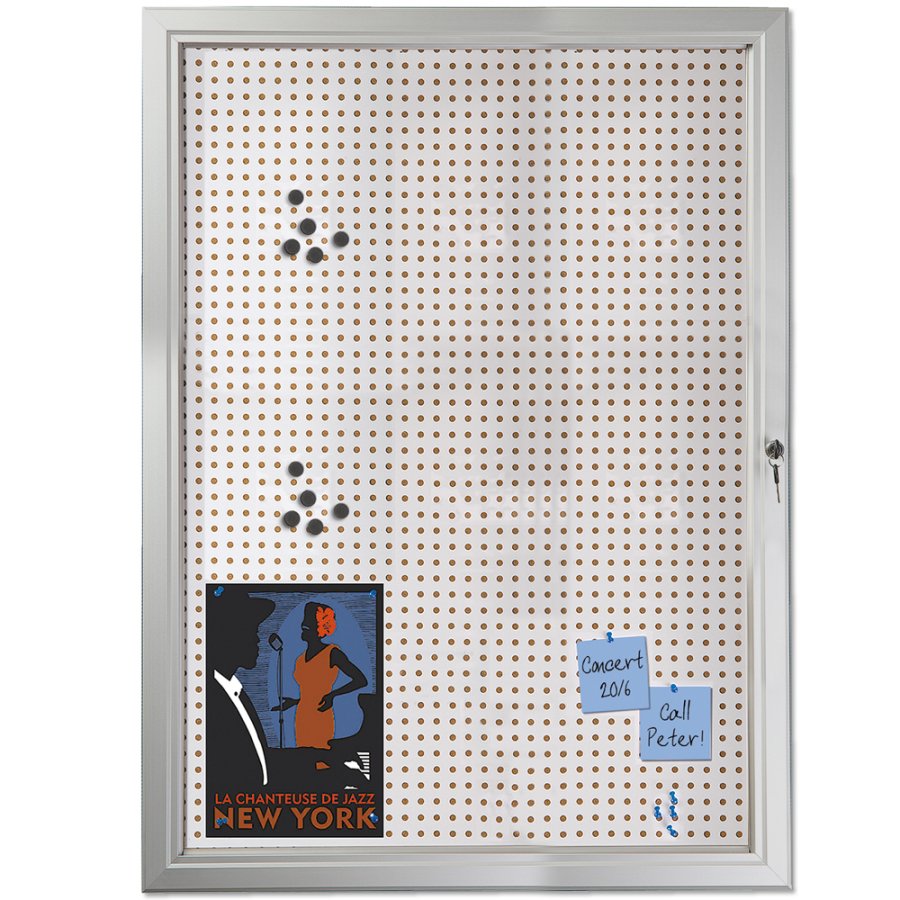 Infobox Combi with lock, 45 mm, 9 x A4, alu/silver