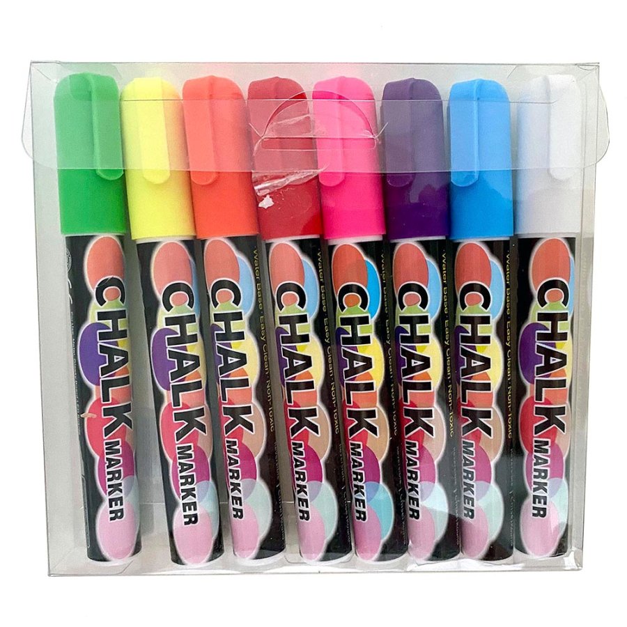Board Marker, 6 mm, for chalkboards, set of 8 colours