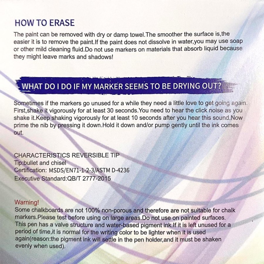 Board Marker, 6 mm, for chalkboards, set of 8 colours