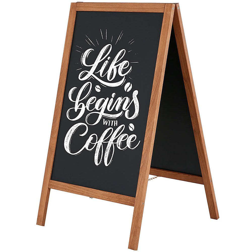 Wooden A-Board Dark Pavement Sign with Magnetic Steel Writing Board, 46 ...