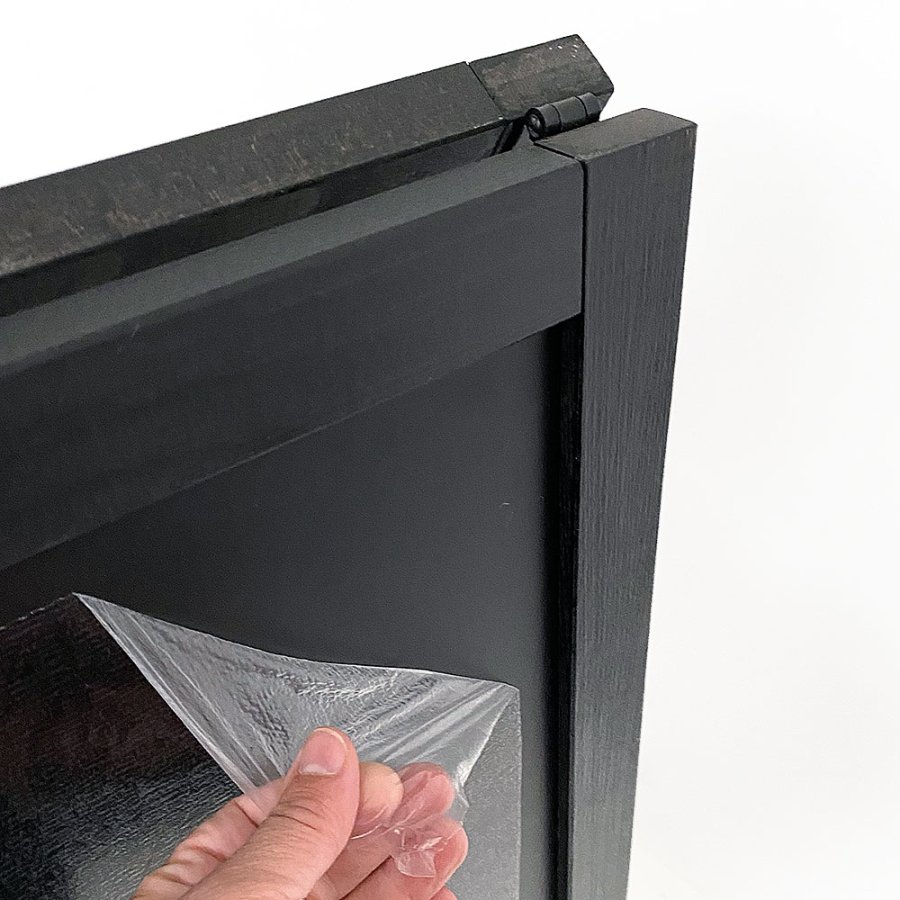 Wooden A-Board Black with Steel Board