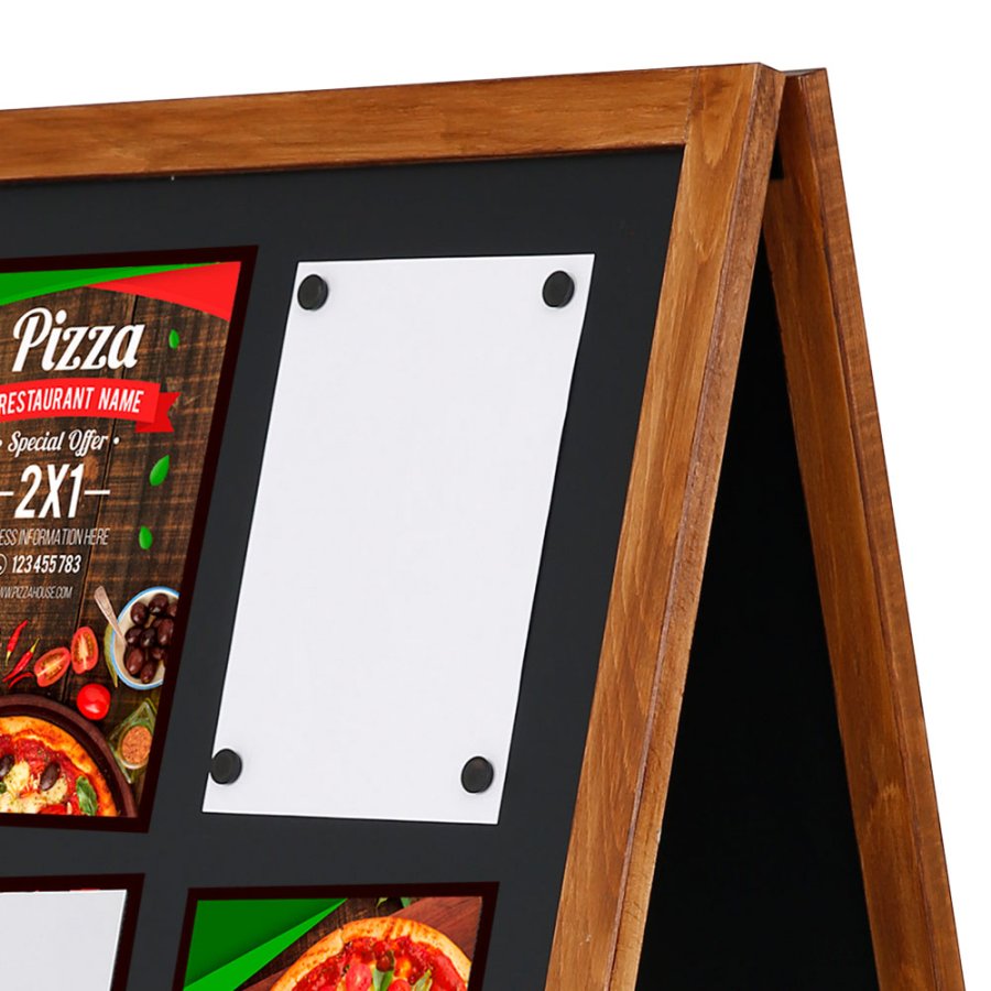 Wooden A-Board Tall with Steel Board, 59 x 119 cm