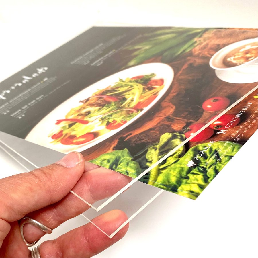 WOOD Block Menu holder acrylic A5 vertical/angled