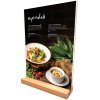 WOOD Block Menu holder acrylic A4 vertical/angled #1