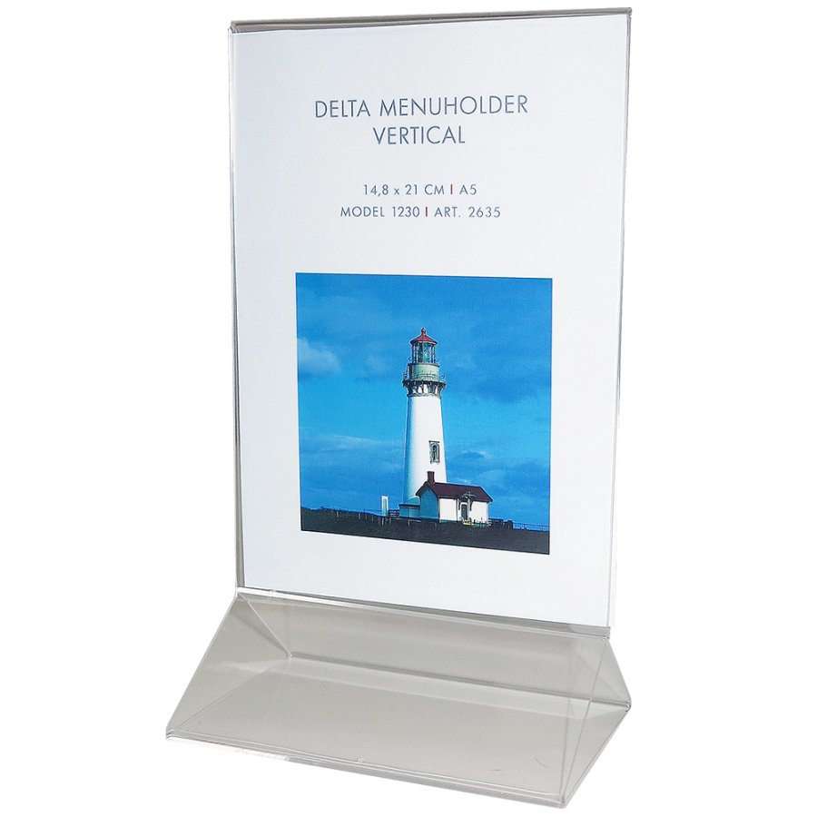 Delta Menuholder, vertical, acrylic, A5