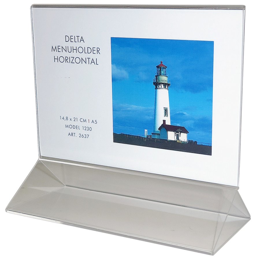 Delta Menuholder, horizontal, acrylic, A5