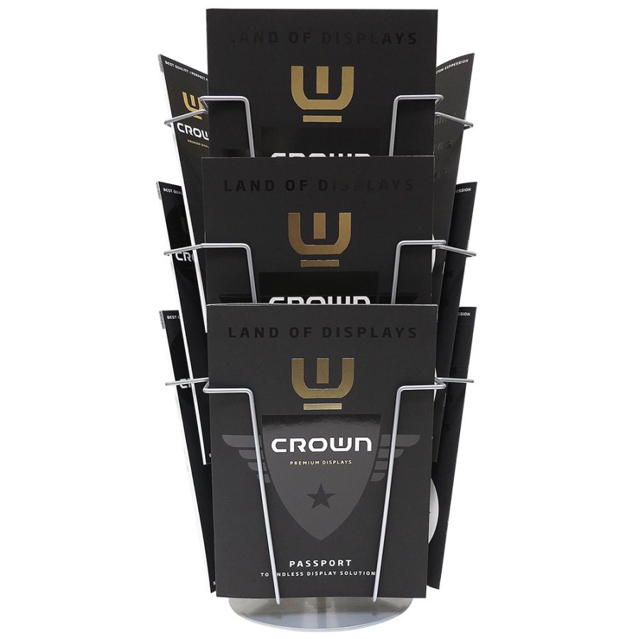 Wireholder Spin Table, 9 x A4, silver