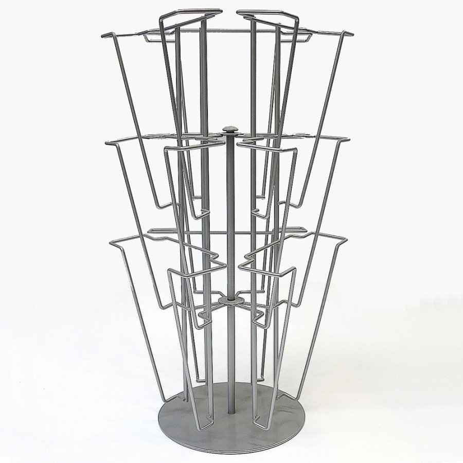 Wireholder Spin Table, 9 x A4, silver