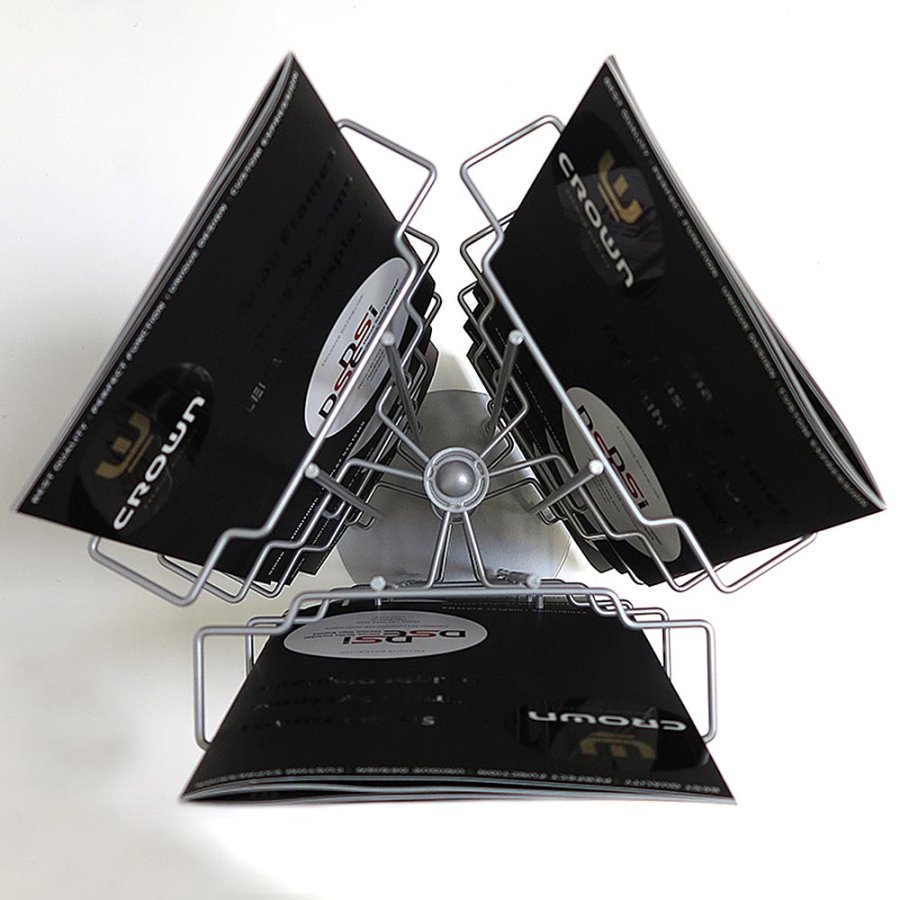 Wireholder Spin Table, 9 x A4, silver