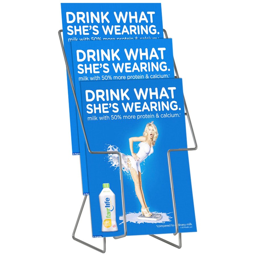 Wireholder Table, 3 x A4, silver