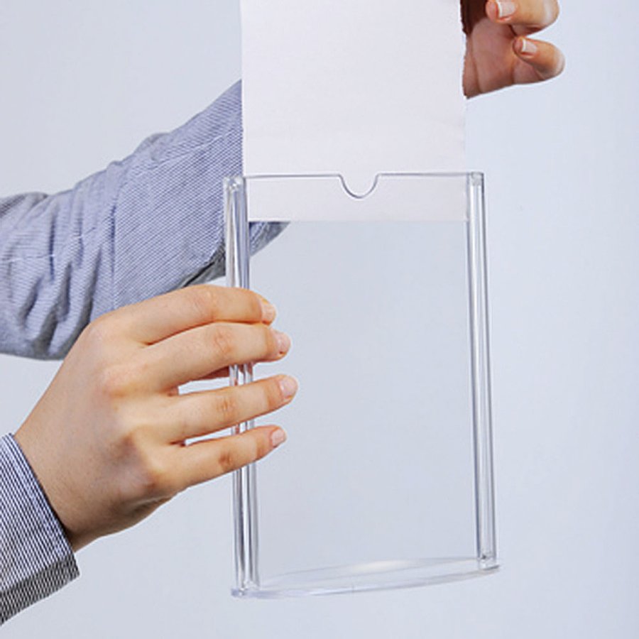 Oval Leaflet Menuholder, acrylic, A4