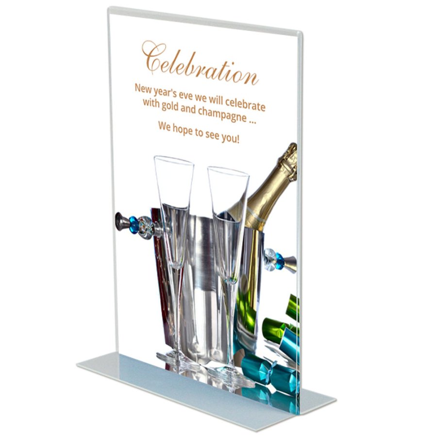 T-Menuholder, vertikal, acrylic, A7