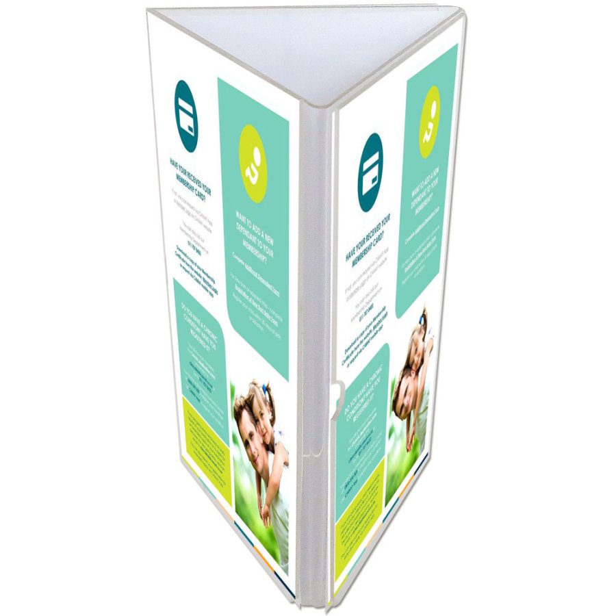 Triangle Menuholder, acrylic, 3 x M65