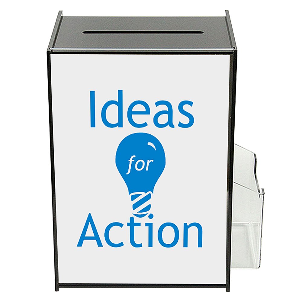 Suggestion Box with A4 Info Display and M65 Brochure Holder, Acrylic ...