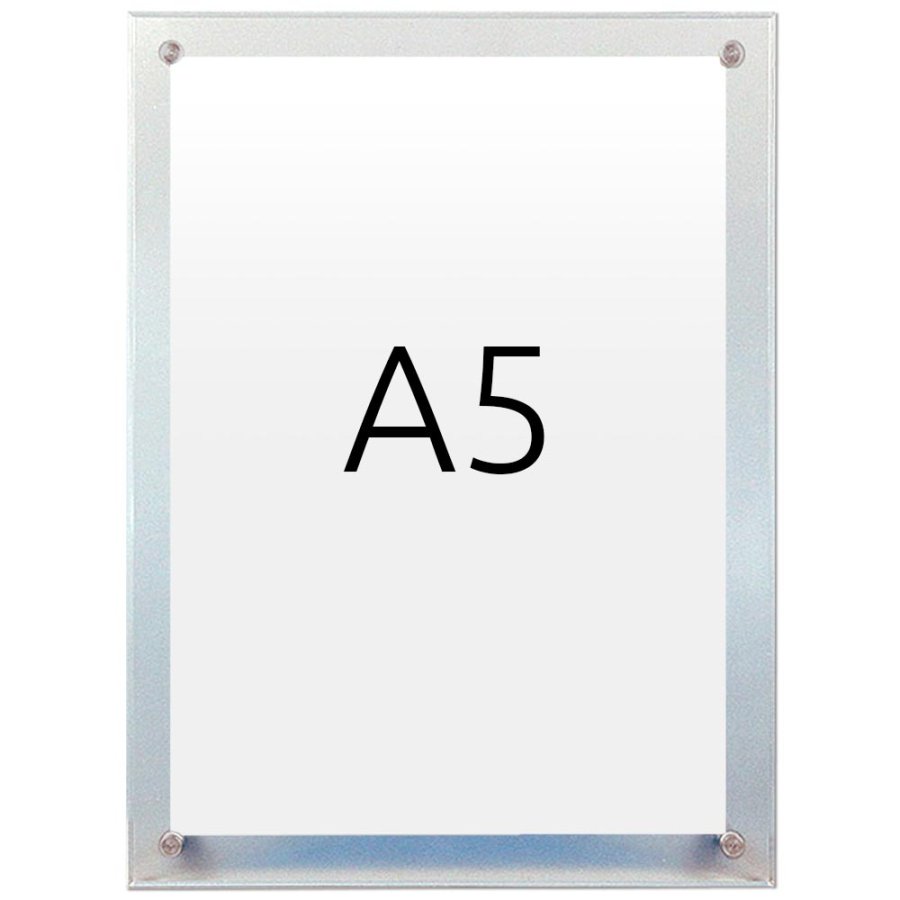 Menuholder with Legs, acrylic / alu, A5