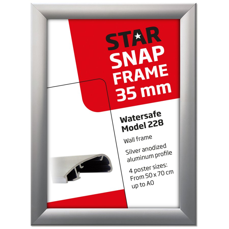 Alu Snap Frame Watersafe, 35 mm, A1, silver