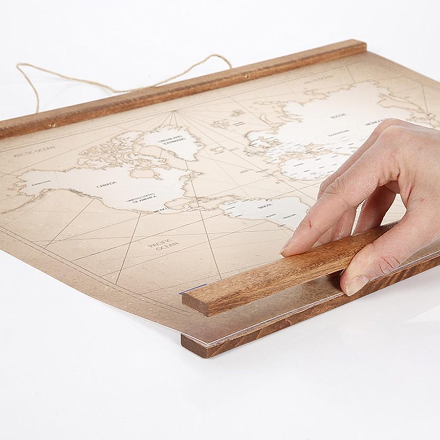 Wood Poster Hanger, dark, with magnet, 30 cm set