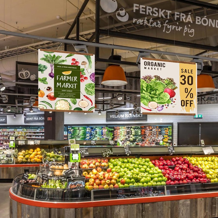 Wood Poster Hanger, dark, with magnet, 30 cm set