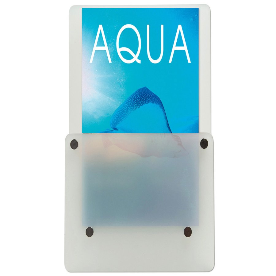 Frosted Brochureholder, acrylic/steel, M65