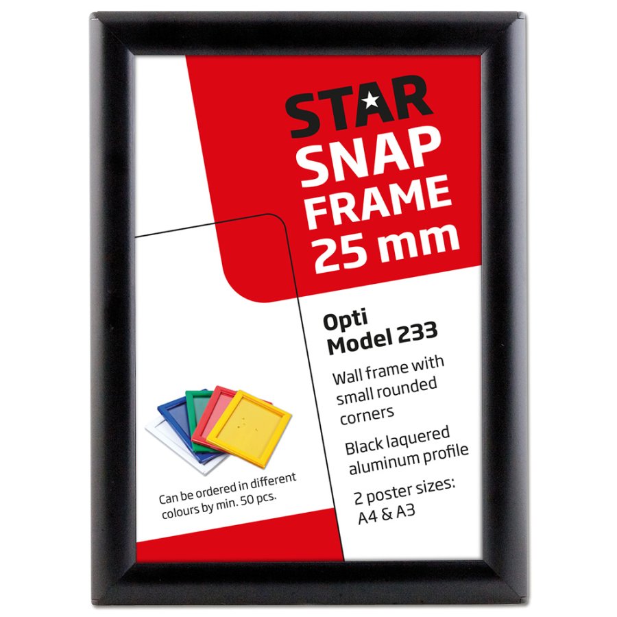 Opti snap frame, 25 mm, A3, black