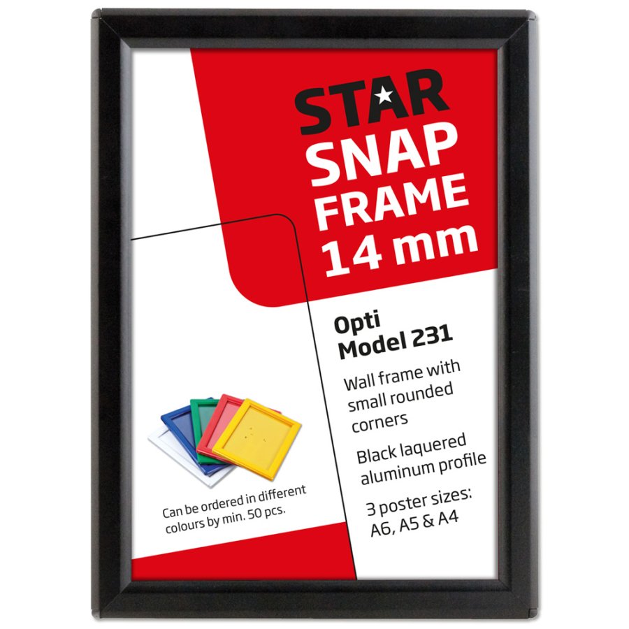 Opti Snap Frame, 14 mm, A4, black
