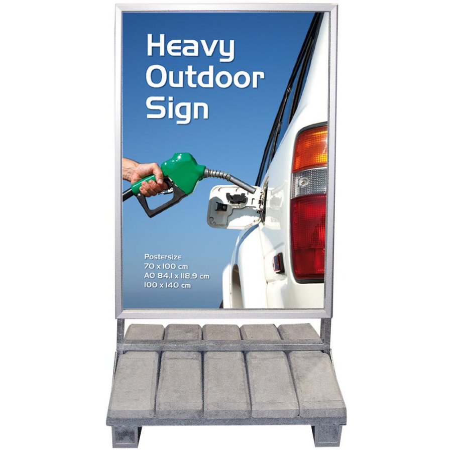 Heavy Outdoor Sign Concrete stand, alu/grey, 100 x 140 cm